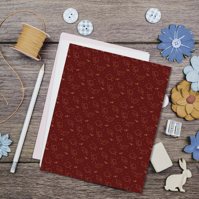Papel Scrapbook para Bonés de formatura Maroon e D (Criador carregado)