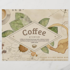 Papel Scrapbook para colagem de café com aquarela