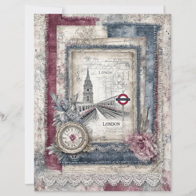 Papel Scrapbook para Decoupage em Londres (Frente)