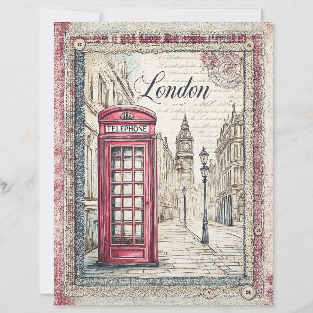 Papel Scrapbook para Decoupage em Londres (Frente)