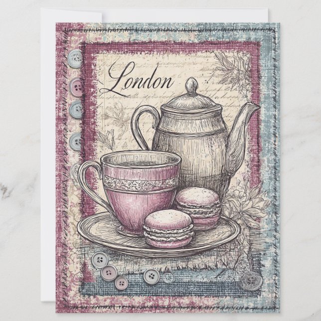 Papel Scrapbook para Decoupage em Londres (Frente)