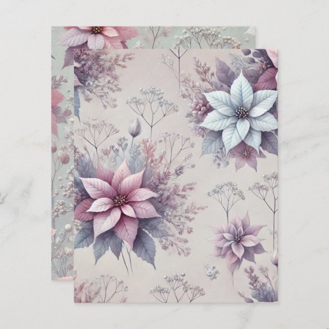 Papel Scrapbook Pastel rosa e Lavanda (Frente/Verso)