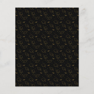 Papel Scrapbook Preto e Dourado