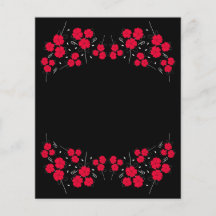 Papel Scrapbook Red Flower Garland