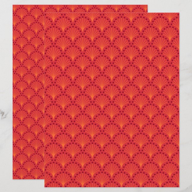 Papel Scrapbook Red Japonês Escalável (Frente/Verso)