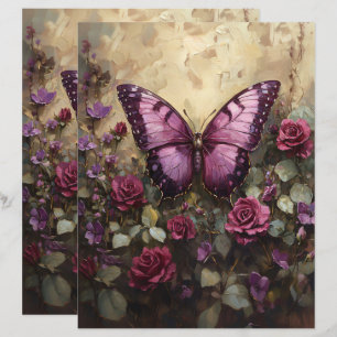 Papel Scrapbook Rosa Bush