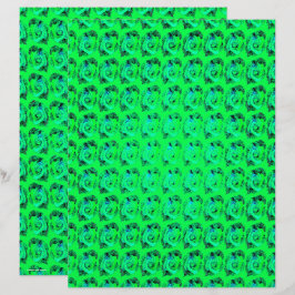 Papel Scrapbook Rosas Abstratas Verdes Página 2 La