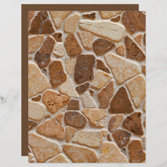 Papel Scrapbook Tan Brown Pebble Stones Textura (Frente/Verso)