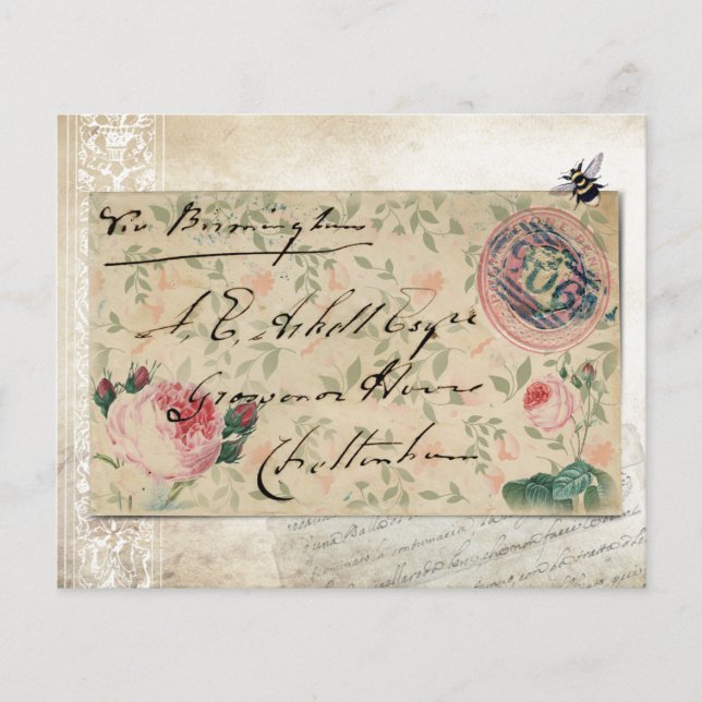 Papel Scrapbook Vintage e Envelope antigo (Frente)