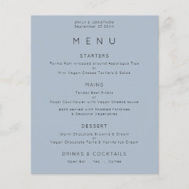 PAPEL | Simples Texto Dusty Blue Weding Menu