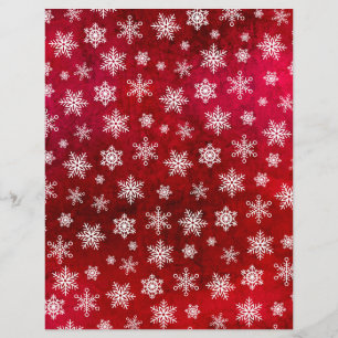 Papel Snowflake em relevo - Vermelho