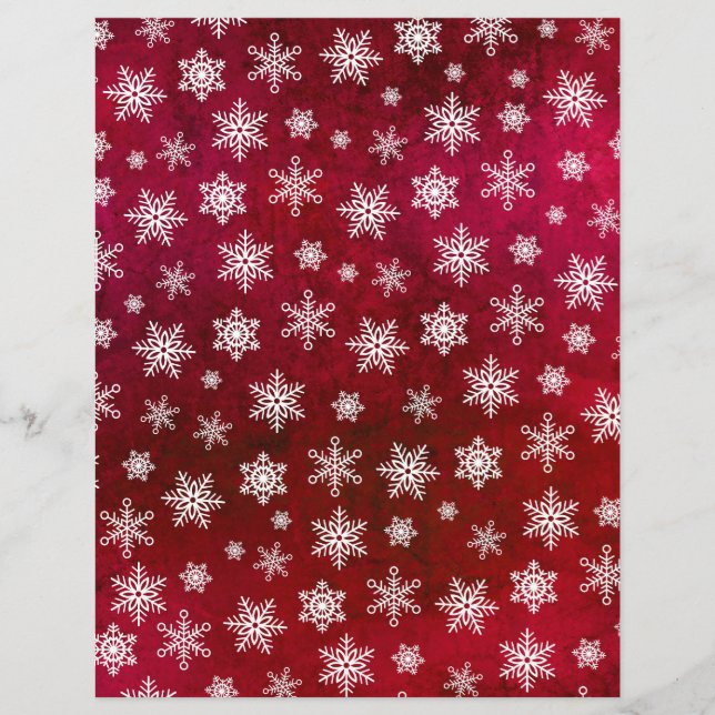 Papel Snowflake em relevo - Vermelho (Frente)