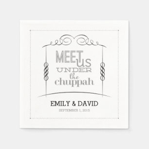 Papel Sob os guardanapo do casamento judaico de Chuppah