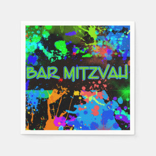 Papel Splatter da pintura de Mitzvah do bar, guardanapo