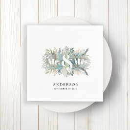 Papel "Sr. & Sra." guardanapo elegante de folha