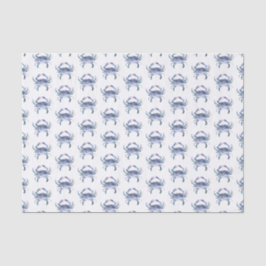 Papel Tecido Caranguejo Azul Aquarela Praia Padrão