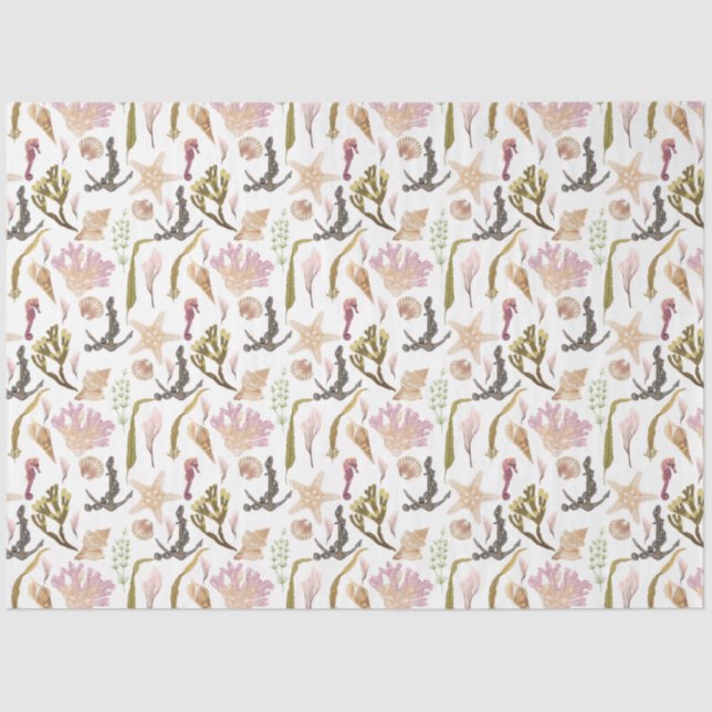 Papel Tecido da Série Vida Marinha Design 2 (Frente )