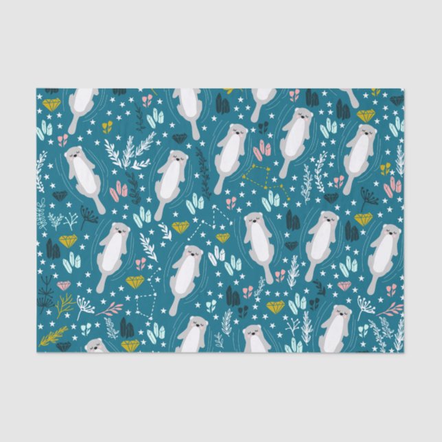 Papel Tecido das Lontras Cónicas (Frente )