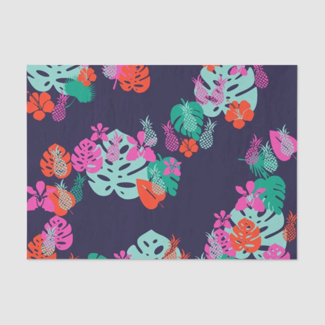 Papel Tecido de Abacaxi Azul (Frente )