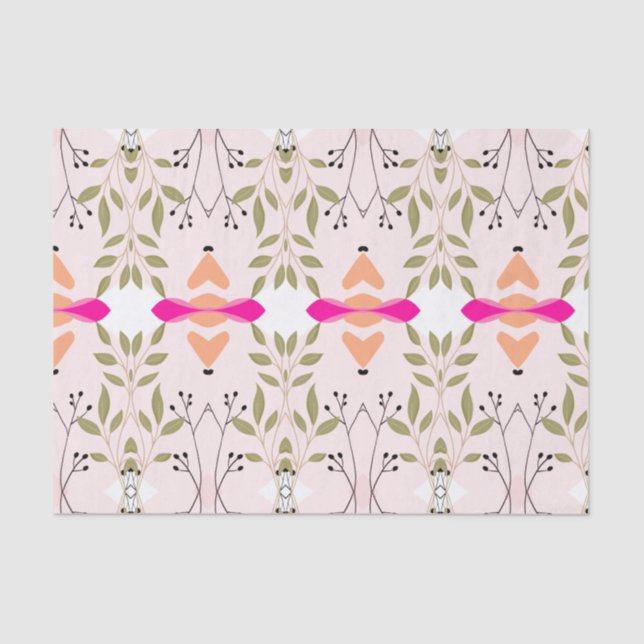 Papel Tecido de Beleza Botânica Elegante (Frente )