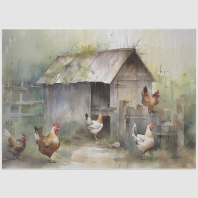 Papel Tecido de Coop em Galinha (Frente )