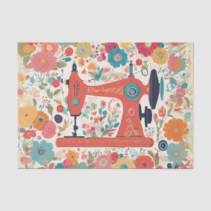 Papel Tecido de Decoupage da Máquina de Costura Vi