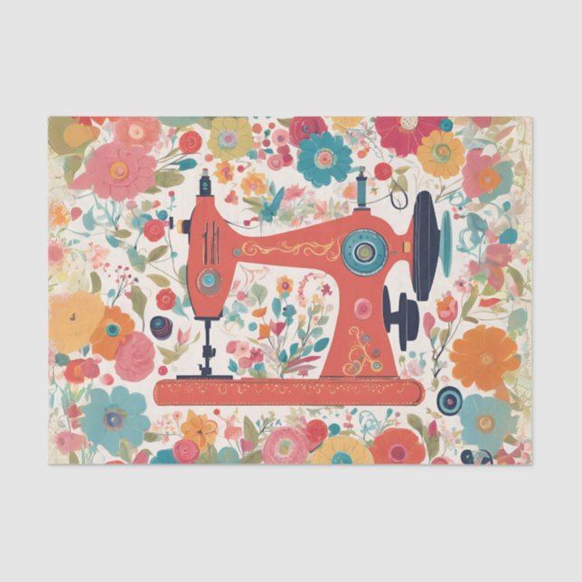 Papel Tecido de Decoupage da Máquina de Costura Vi (Frente )