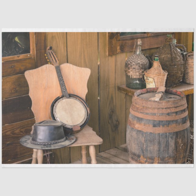 Papel Tecido de Decoupage de Bango Ocidental (Frente )