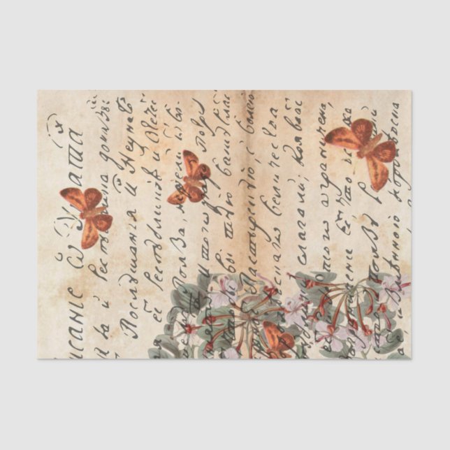 Papel Tecido de Decoupage de Borboleta Marrom (Frente )