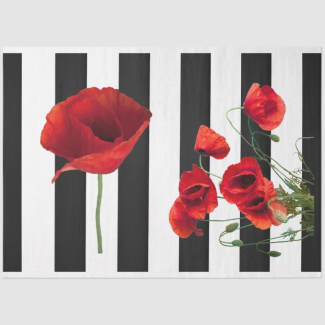 Papel Tecido de Decoupage de Flor Vermelho 3D (Frente )