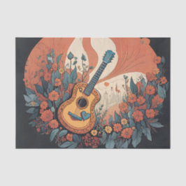 Papel Tecido de Decoupage de Guitarra de Boas Víbi