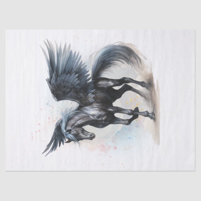 Papel Tecido de Decoupage de Pegasus Watercolor (Frente )