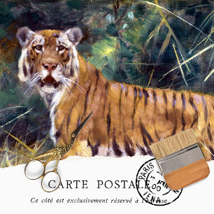 Papel Tecido de Decoupage do Tigre Vintage