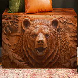 Papel Tecido de Decoupage do Urso de Madeira