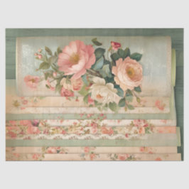 Papel Tecido de Decoupage Floral Russo Vintage