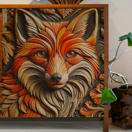 Papel Tecido de Decoupage Fox de Madeira