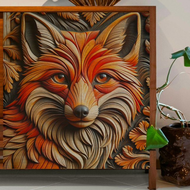 Papel Tecido de Decoupage Fox de Madeira (Criador carregado)