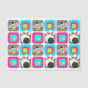 Papel Tecido de Embraiamento de Boliche Neon Chevr