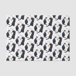 Papel Tecido De Gatos De Pesca