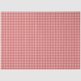 Papel Tecido de Padrão de Gingham Vermelho e Branc