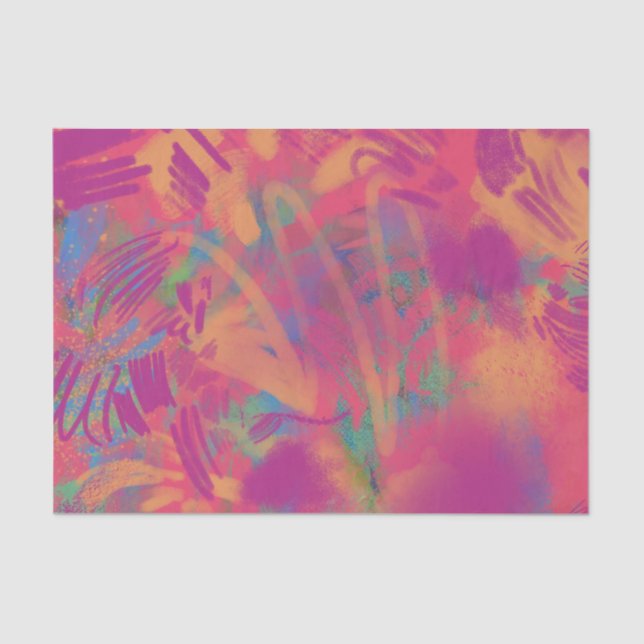 Papel Tecido de Textura de Pintura Multicolorido (Frente )