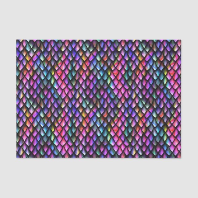 Papel Tecido do Arco-Íris Dragão Escala (Frente )