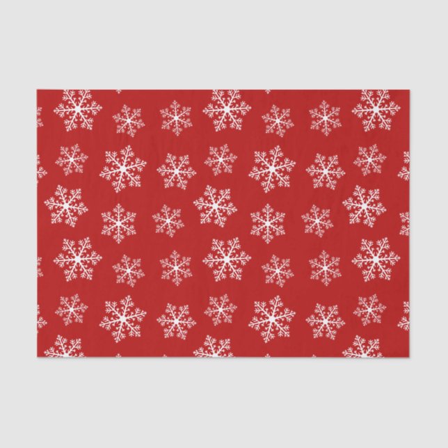 Papel Tecido Floco de Neve Vermelho (Frente )