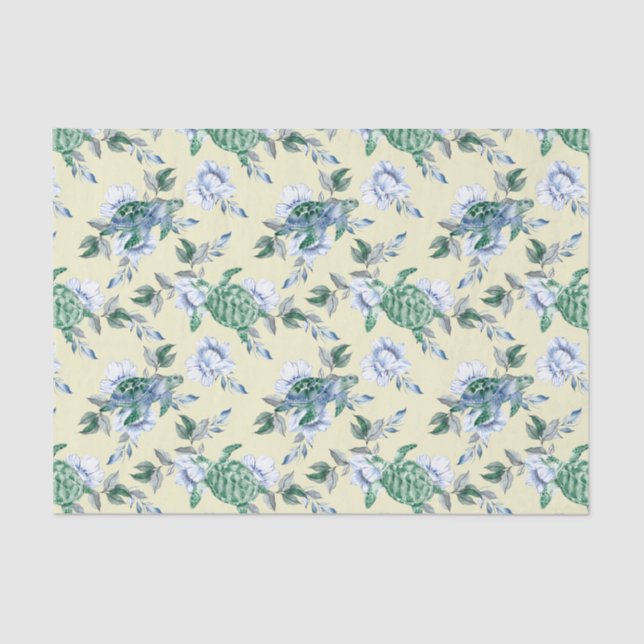 Papel Tecido Genérico De Tartarugas Marinhas Em Am (Frente )