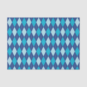 Papel Tecido Padrão Azul Argyle