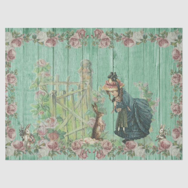 Papel Tecido para Desligar a Páscoa em Bunny (Frente )