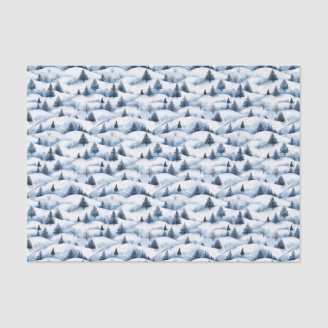 Papel Tecido para Paisagem de Inverno de Neve (Frente )