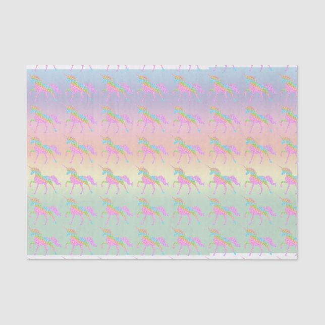 Papel Tecido Pastel Rainbow Unicorn (Frente )