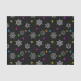 Papel Tecido Preto e Brilhante Floco de Neve