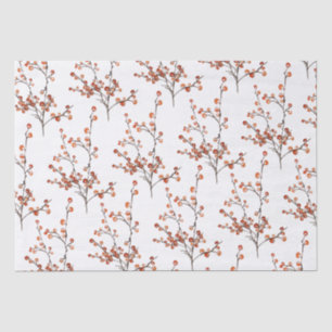 Papel Tecido Red Ilex Berry Branch